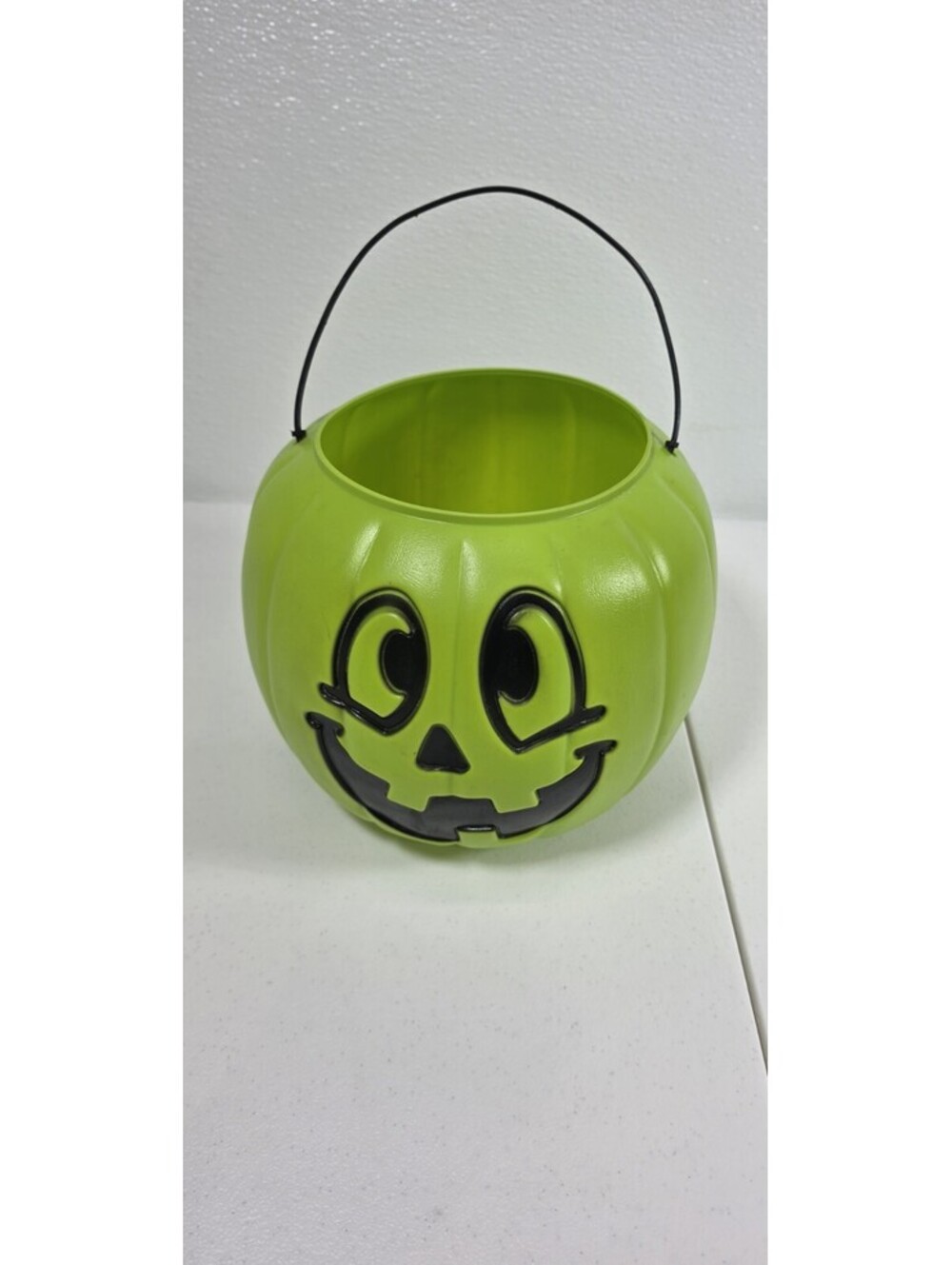General Foam Plastics Green Jack O Lantern Pumpkin Pail Halloween Bucket USA